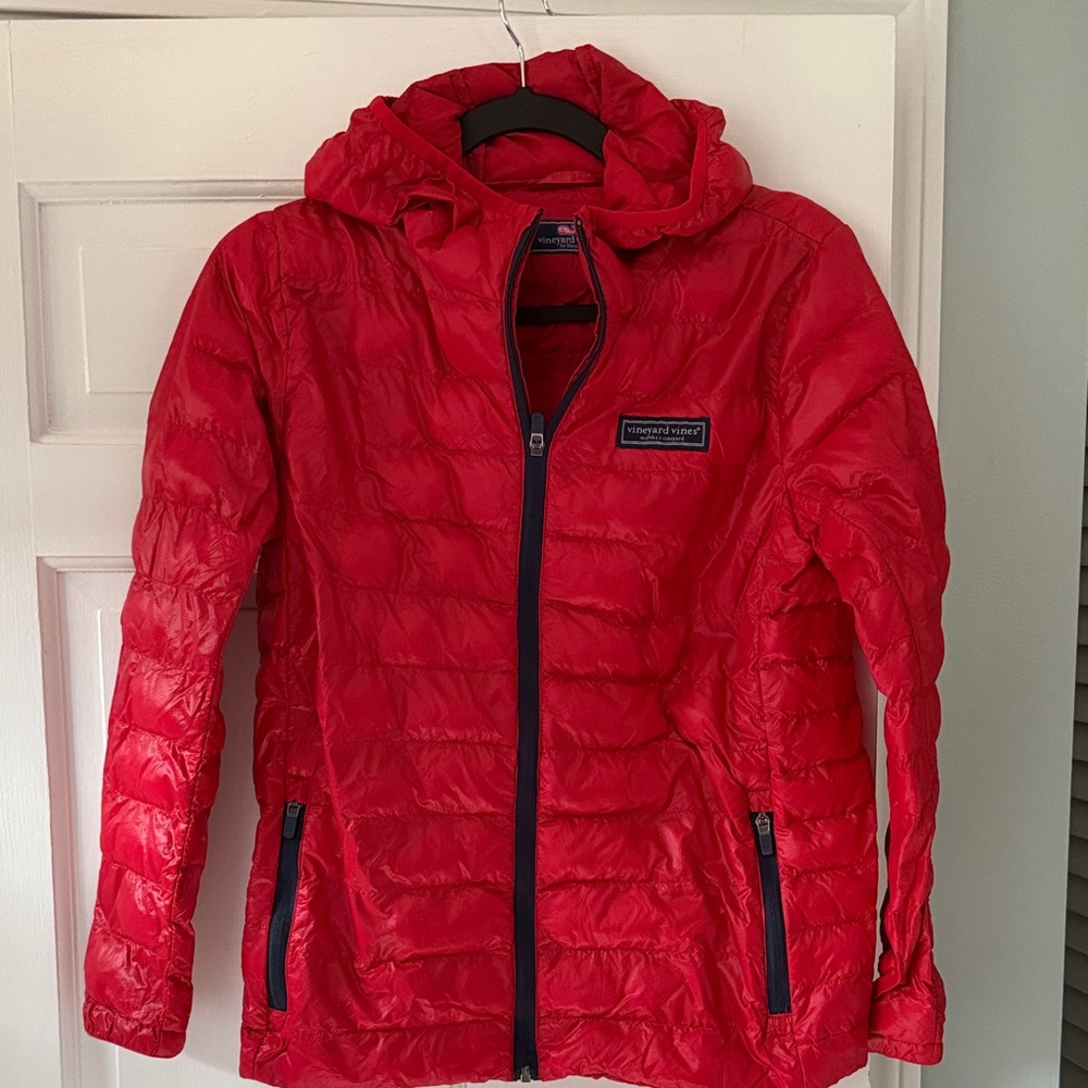 Vineyard Vines Kids youth Cherry Red Puffer Jacket